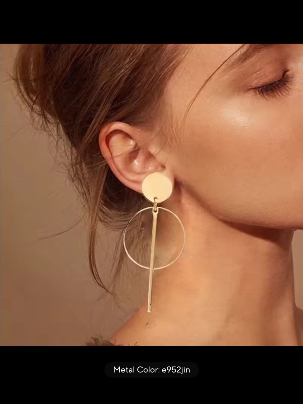 Modern Silver Drop Hoop Bar Earrings